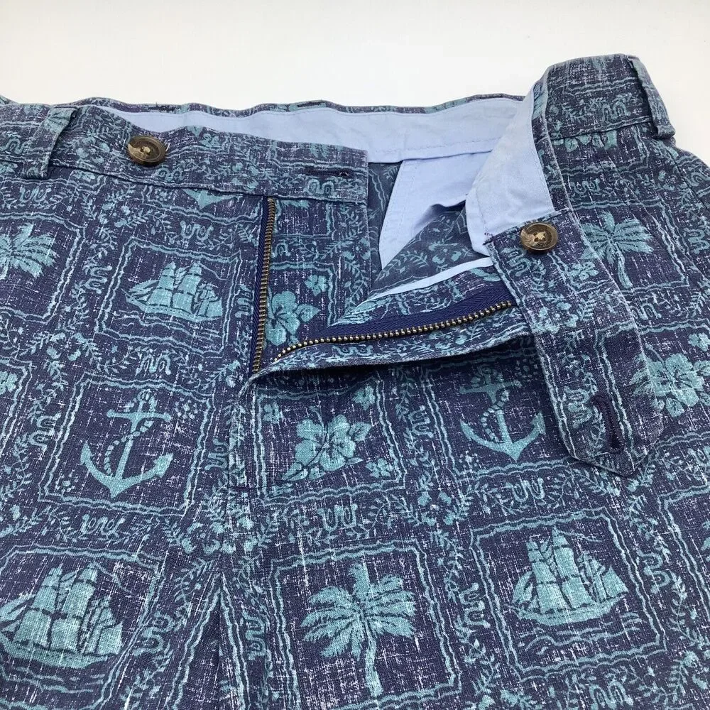Brooks Brothers Mens Reyn Spooner Bermuda Shorts Blue‎ Size 34